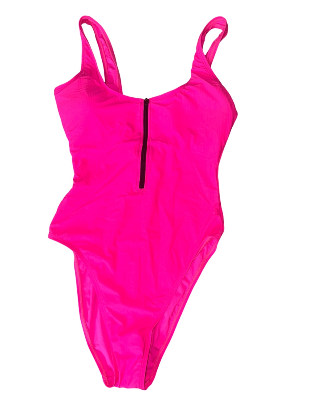 NWT Hot Pink One-Piece Swimsuit with Front Zip Medium